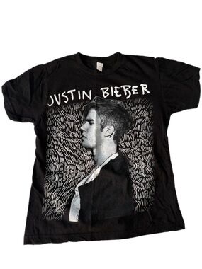 Justin Bieber Purpose World Tour 2016 Tee Black Graphic Shirt Size XS